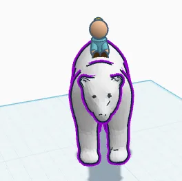 Fantasy Figur auf Eisbär