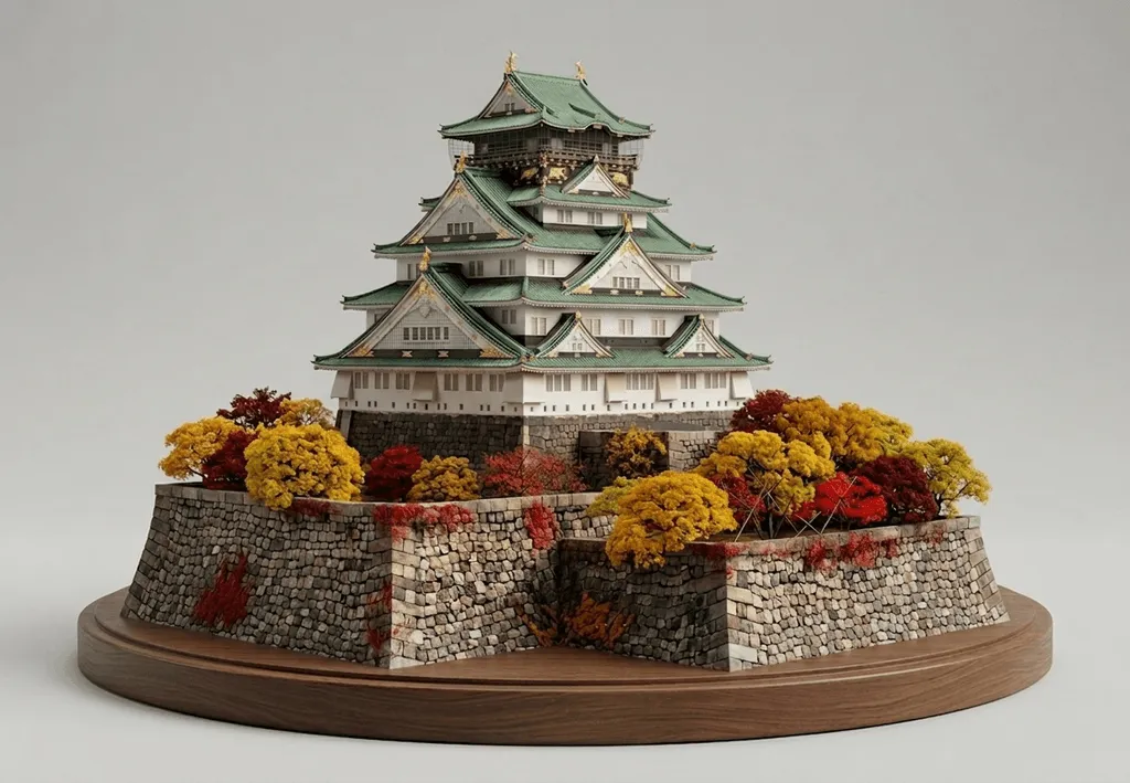 Historisches Burgmodell aus Japan