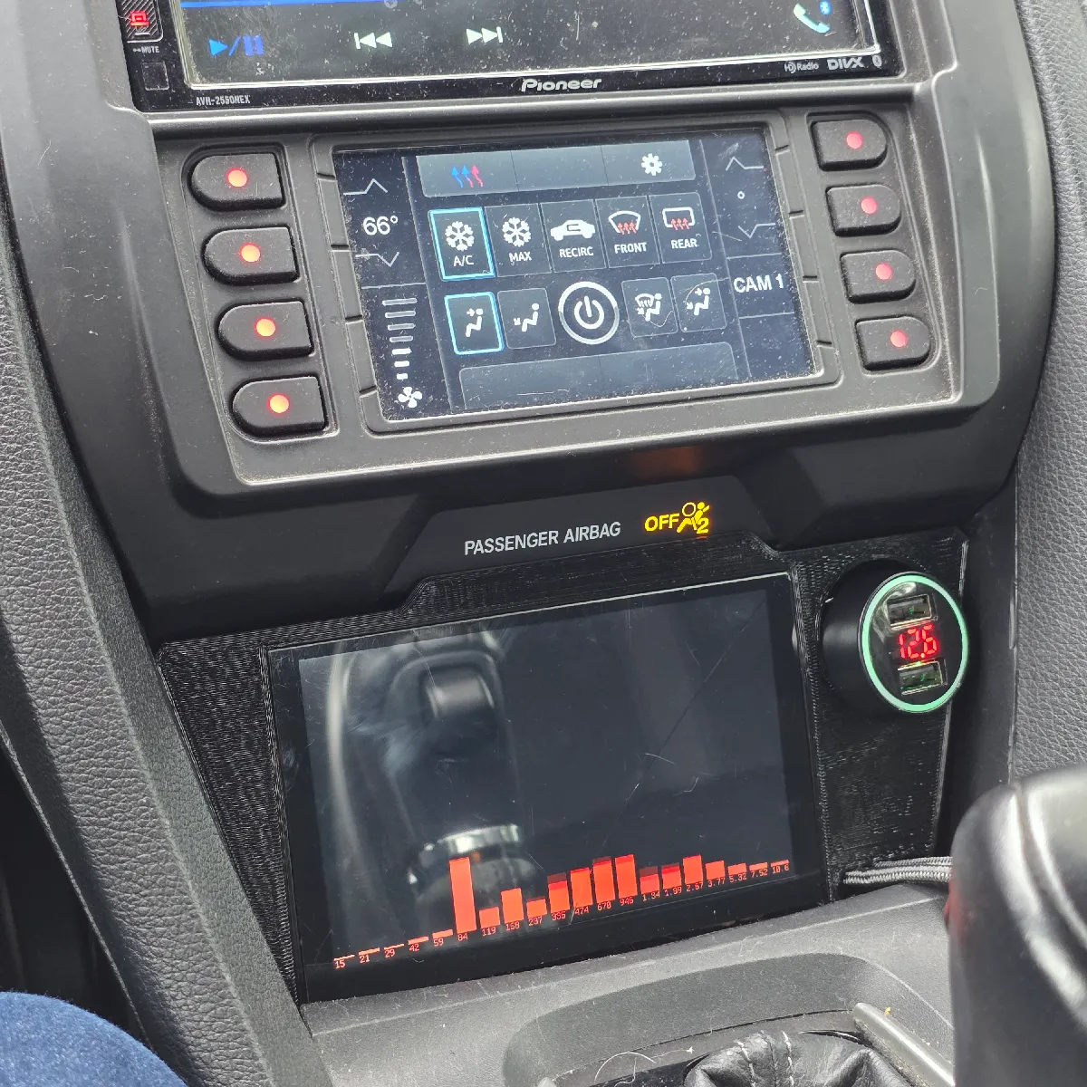 Honda Civic 10 Display-Blende für Raspberry Pi 5"