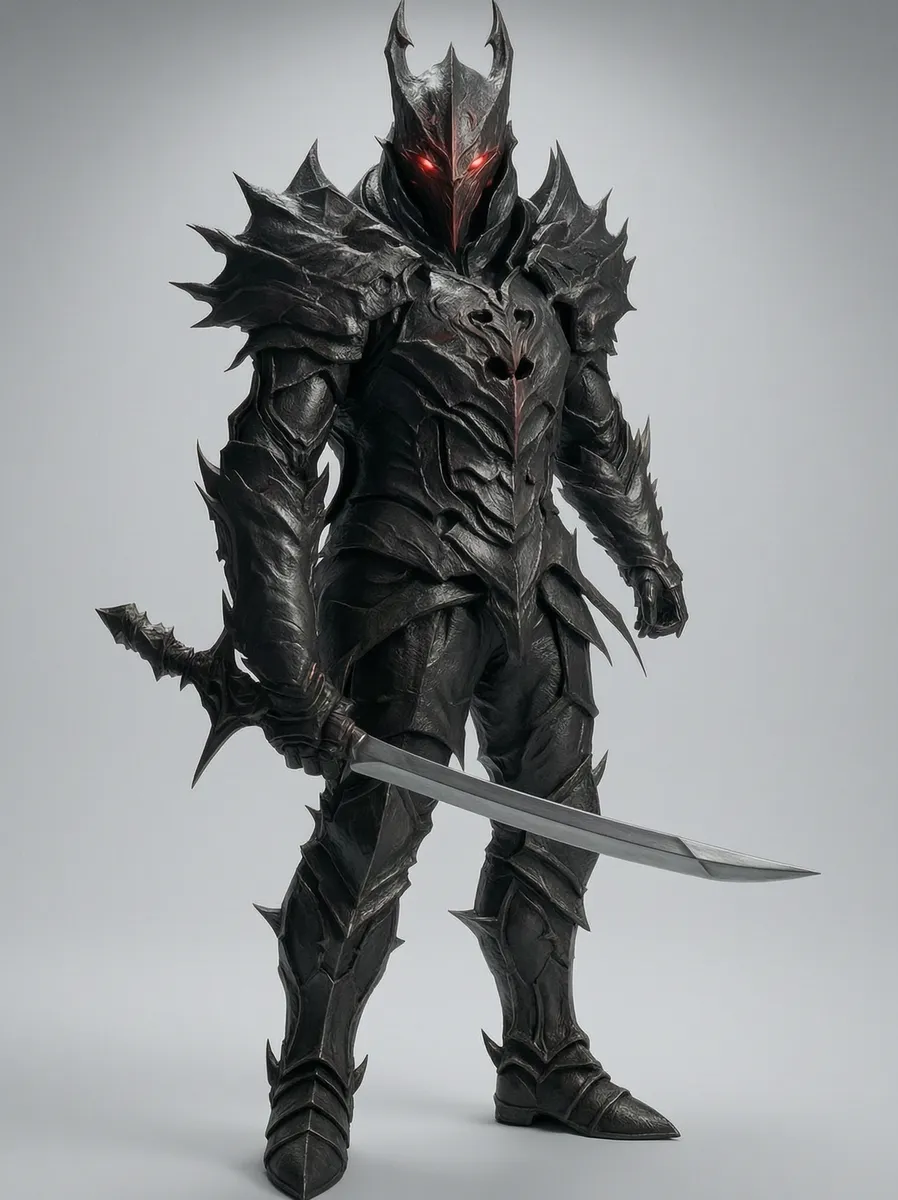 Fantasy Kunstfigur Dunkler Krieger