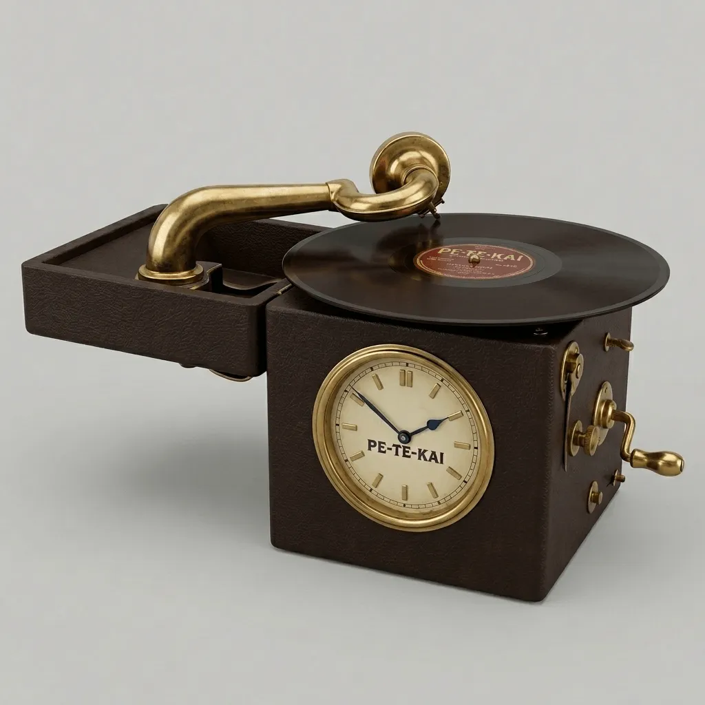 Retro Grammophon Wecker Modell