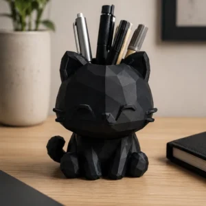 Katzen Stiftehalter Low Poly