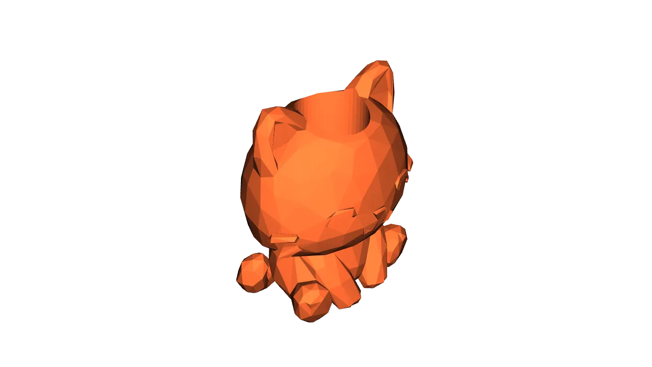 Katzen Stiftehalter Low Poly - image2 Katzen Stiftehalter Low Poly – Bild 2