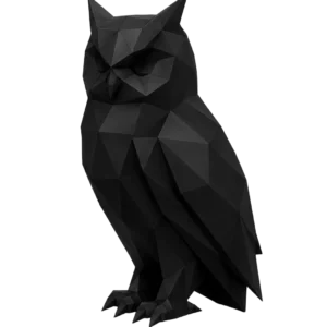 Low Poly Eulen Skulptur