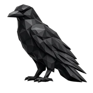 Low Poly Raben Skulptur