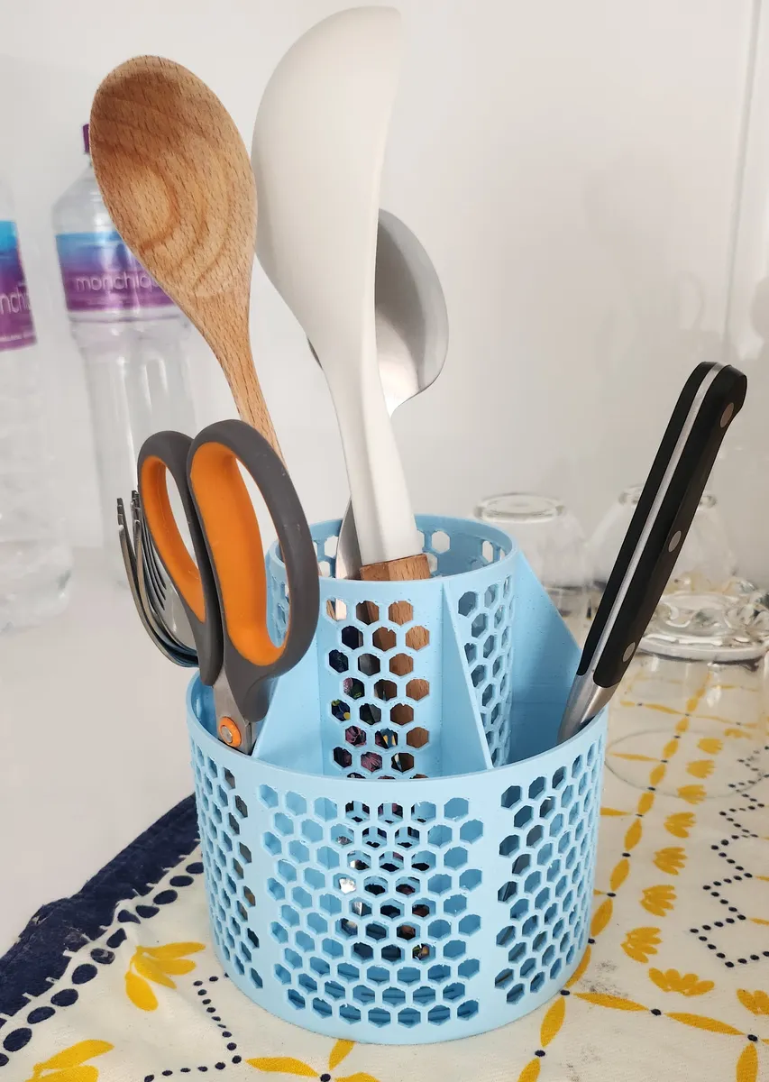Besteck-Abtropfkorb mit Waben-Design